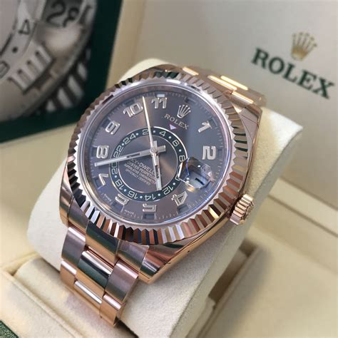 rolex sky dweller rose gold grey dial